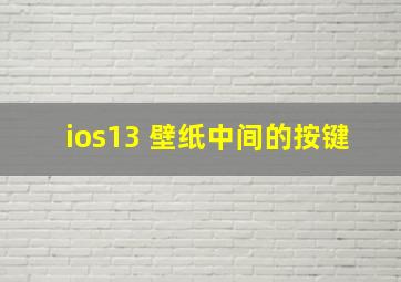 ios13 壁纸中间的按键